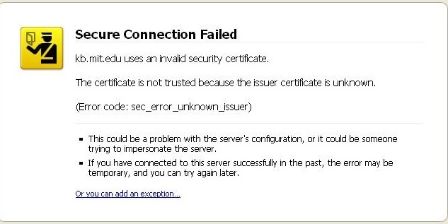 Secure connection error